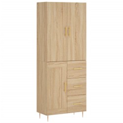 Highboard Sonoma-Eiche 69,5x34x180 cm Holzwerkstoff