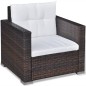 vidaXL 6-tlg. Garten-Lounge-Set mit Kissen Poly Rattan Braun vidaXL 6-tlg. Garten-Lounge-Set mit Kissen Poly Rattan Braun