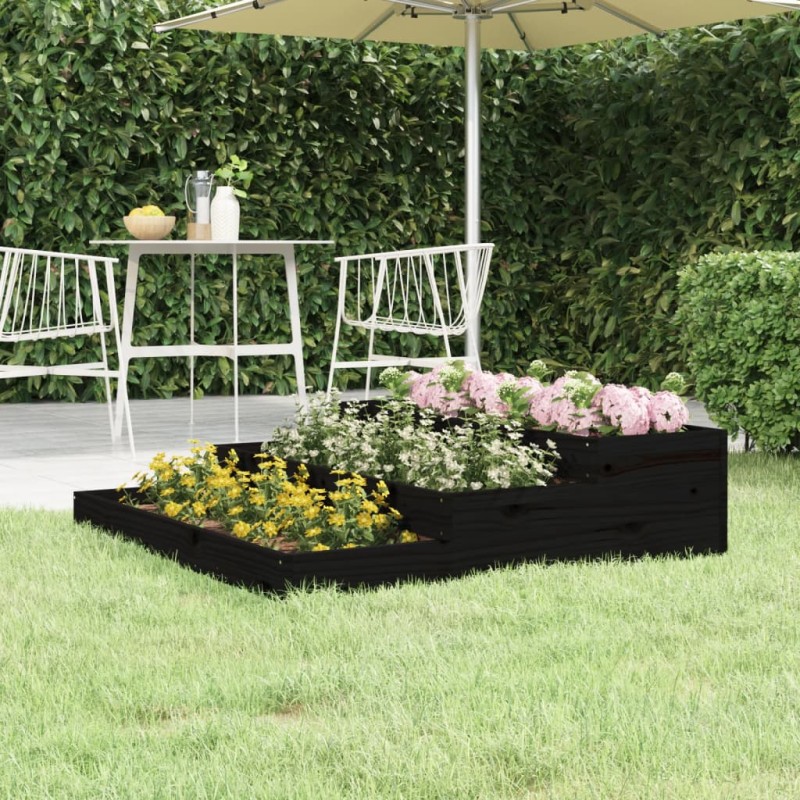 vidaXL Pflanzkübel Schwarz 107x107x27 cm Massivholz Kiefer vidaXL Pflanzkübel Schwarz 107x107x27 cm Massivholz Kiefer