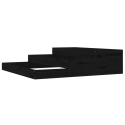 vidaXL Pflanzkübel Schwarz 107x107x27 cm Massivholz Kiefer