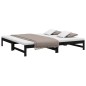 vidaXL Tagesbett Ausziehbar Schwarz 2x(80x200) cm Massivholz Kiefer vidaXL Tagesbett Ausziehbar Schwarz 2x(80x200) cm Massivholz Kiefer