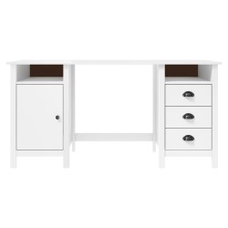 vidaXL Schreibtisch Hill Weiß 150x50x74 cm Massivholz Kiefer