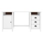 vidaXL Schreibtisch Hill Weiß 150x50x74 cm Massivholz Kiefer vidaXL Schreibtisch Hill Weiß 150x50x74 cm Massivholz Kiefer