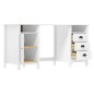 vidaXL Schreibtisch Hill Weiß 150x50x74 cm Massivholz Kiefer vidaXL Schreibtisch Hill Weiß 150x50x74 cm Massivholz Kiefer