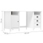vidaXL Schreibtisch Hill Weiß 150x50x74 cm Massivholz Kiefer vidaXL Schreibtisch Hill Weiß 150x50x74 cm Massivholz Kiefer