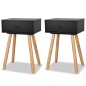vidaXL Nachttisch 2 Stk. Kiefernholz Massiv 40 x 30 x 61 cm Schwarz vidaXL Nachttisch 2 Stk. Kiefernholz Massiv 40 x 30 x 61 cm Schwarz