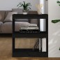 vidaXL Bücherregal/Raumteiler Schwarz 60x30x71,5 cm Massivholz Kiefer vidaXL Bücherregal/Raumteiler Schwarz 60x30x71,5 cm Massivholz Kiefer