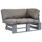 vidaXL Outdoor-Sofa Paletten mit Kissen in Grau Kiefernholz vidaXL Outdoor-Sofa Paletten mit Kissen in Grau Kiefernholz