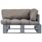 vidaXL Outdoor-Sofa Paletten mit Kissen in Grau Kiefernholz vidaXL Outdoor-Sofa Paletten mit Kissen in Grau Kiefernholz