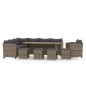 vidaXL 7-tlg. Garten-Lounge-Set mit Kissen Poly Rattan Grau vidaXL 7-tlg. Garten-Lounge-Set mit Kissen Poly Rattan Grau