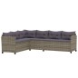 vidaXL 7-tlg. Garten-Lounge-Set mit Kissen Poly Rattan Grau vidaXL 7-tlg. Garten-Lounge-Set mit Kissen Poly Rattan Grau