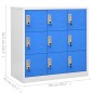 vidaXL Schließfachschrank Hellgrau und Blau 90x45x92,5 cm Stahl vidaXL Schließfachschrank Hellgrau und Blau 90x45x92,5 cm Stahl