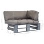 vidaXL Outdoor-Sofa Paletten mit Kissen in Grau Kiefernholz vidaXL Outdoor-Sofa Paletten mit Kissen in Grau Kiefernholz