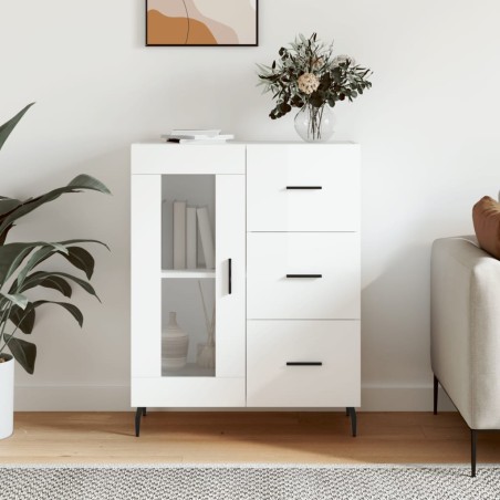 vidaXL Sideboard Hochglanz-Weiß 69,5x34x90 cm Holzwerkstoff