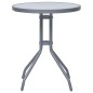 vidaXL Gartentisch Hellgrau 60 cm Stahl und Glas vidaXL Gartentisch Hellgrau 60 cm Stahl und Glas