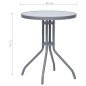 vidaXL Gartentisch Hellgrau 60 cm Stahl und Glas vidaXL Gartentisch Hellgrau 60 cm Stahl und Glas