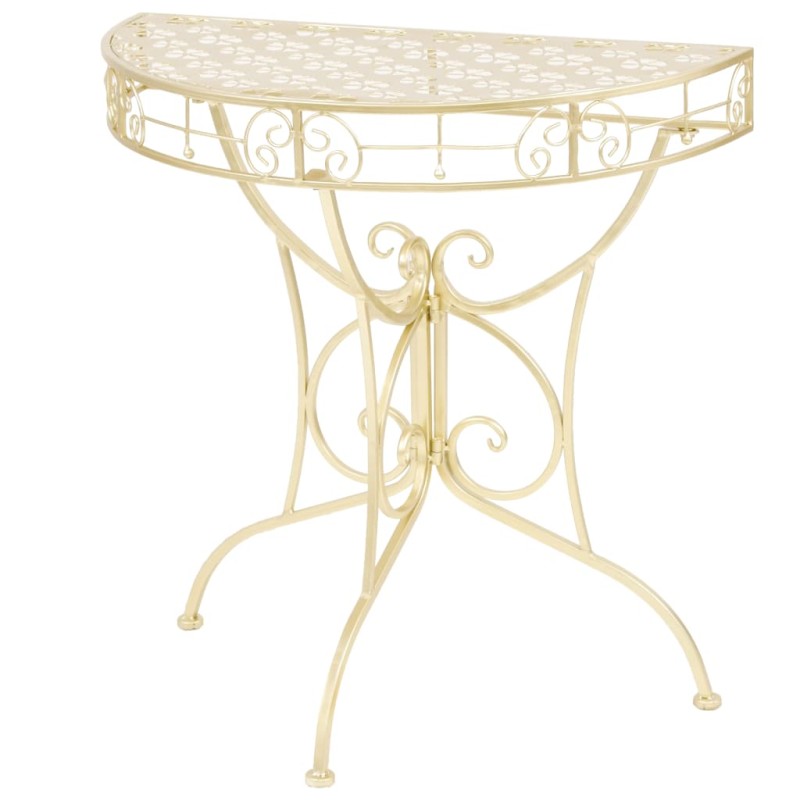 vidaXL Beistelltisch Vintage-Stil Halbrund Metall 72 x 36 x 74 cm Gold vidaXL Beistelltisch Vintage-Stil Halbrund Metall 72 x 36 x 74 cm Gold