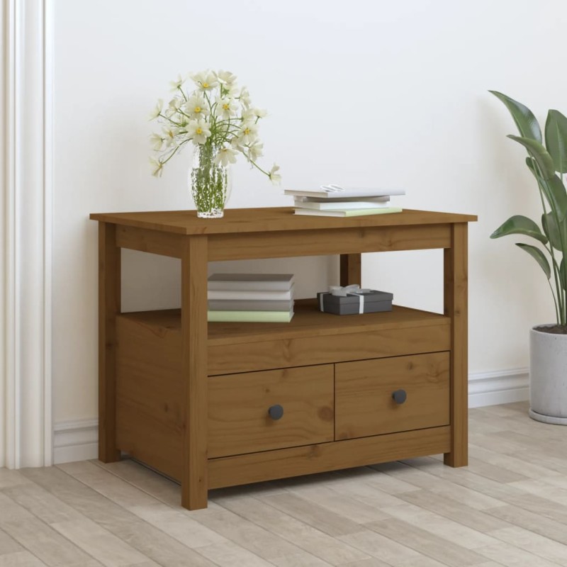 vidaXL Couchtisch Honigbraun 71x49x55 cm Massivholz Kiefer vidaXL Couchtisch Honigbraun 71x49x55 cm Massivholz Kiefer