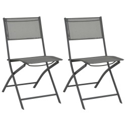 vidaXL Klappbare Gartenstühle 2 Stk. Stahl und Textilene