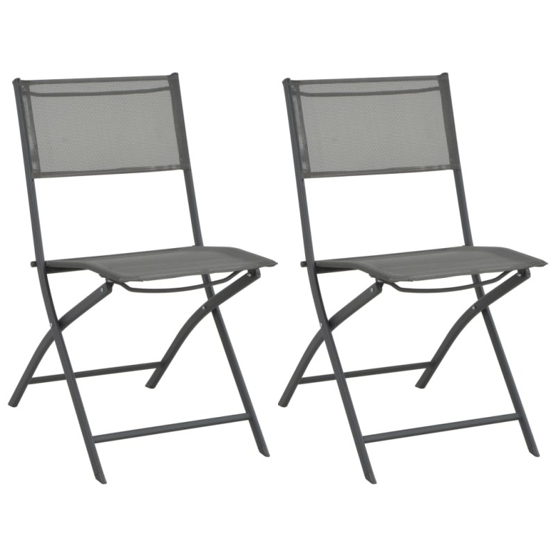 vidaXL Klappbare Gartenstühle 2 Stk. Stahl und Textilene vidaXL Klappbare Gartenstühle 2 Stk. Stahl und Textilene