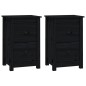 vidaXL Nachttische 2 Stk. Schwarz 40x35x61,5 cm Massivholz Kiefer vidaXL Nachttische 2 Stk. Schwarz 40x35x61,5 cm Massivholz Kiefer