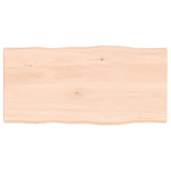 vidaXL Tischplatte 80x40x4 cm Massivholz Eiche Unbehandelt Baumkante