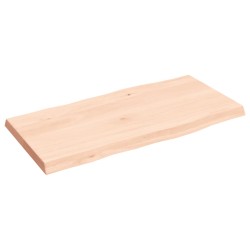 vidaXL Tischplatte 80x40x4 cm Massivholz Eiche Unbehandelt Baumkante