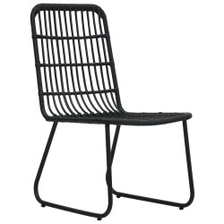 vidaXL Gartenstühle 2 Stk. Poly Rattan Schwarz