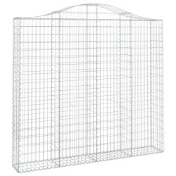 vidaXL Gabione mit Hochbogen 200x30x180/200 cm Verzinktes Eisen