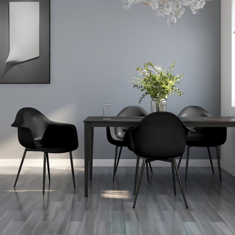 vidaXL Esszimmerstühle 4 Stk. Schwarz PP vidaXL Esszimmerstühle 4 Stk. Schwarz PP