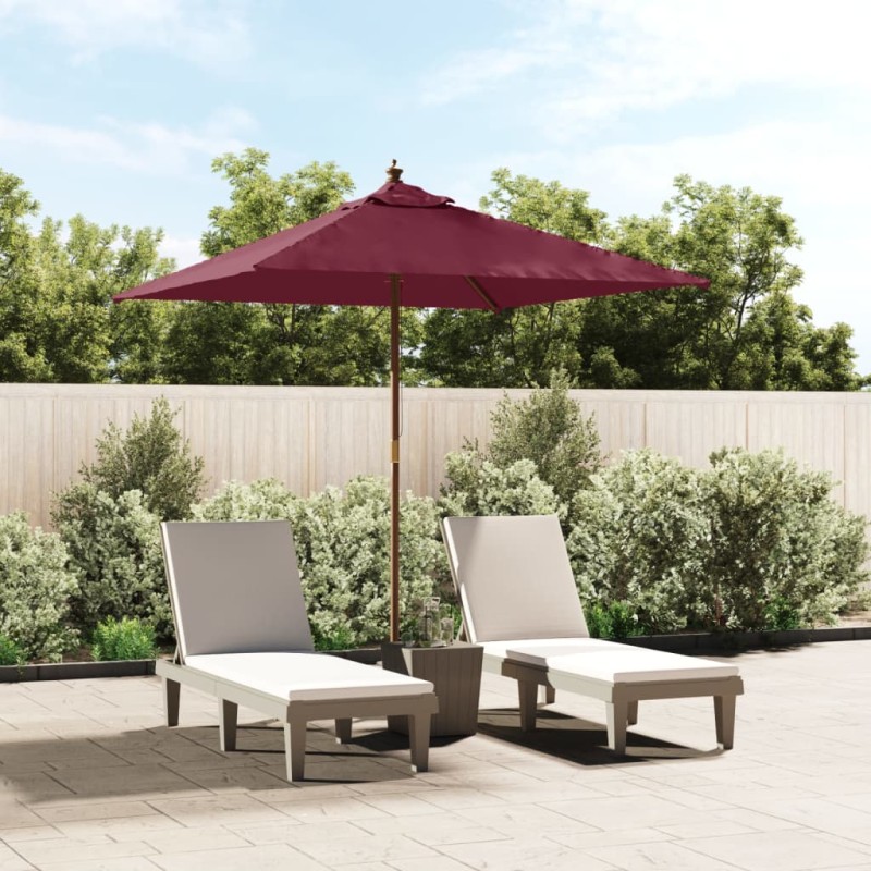 vidaXL Sonnenschirm mit Holzmast Bordeauxrot 198x198x231 cm vidaXL Sonnenschirm mit Holzmast Bordeauxrot 198x198x231 cm