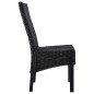 Esszimmerstühle 6 Stk. Schwarz Kubu Rattan und Mangoholz Esszimmerstühle 6 Stk. Schwarz Kubu Rattan und Mangoholz