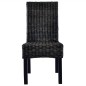 Esszimmerstühle 6 Stk. Schwarz Kubu Rattan und Mangoholz Esszimmerstühle 6 Stk. Schwarz Kubu Rattan und Mangoholz