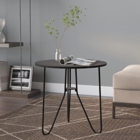 vidaXL Beistelltisch Schwarz 48 cm MDF und Eisen