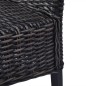 Esszimmerstühle 6 Stk. Schwarz Kubu Rattan und Mangoholz Esszimmerstühle 6 Stk. Schwarz Kubu Rattan und Mangoholz