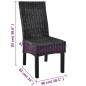 Esszimmerstühle 6 Stk. Schwarz Kubu Rattan und Mangoholz Esszimmerstühle 6 Stk. Schwarz Kubu Rattan und Mangoholz