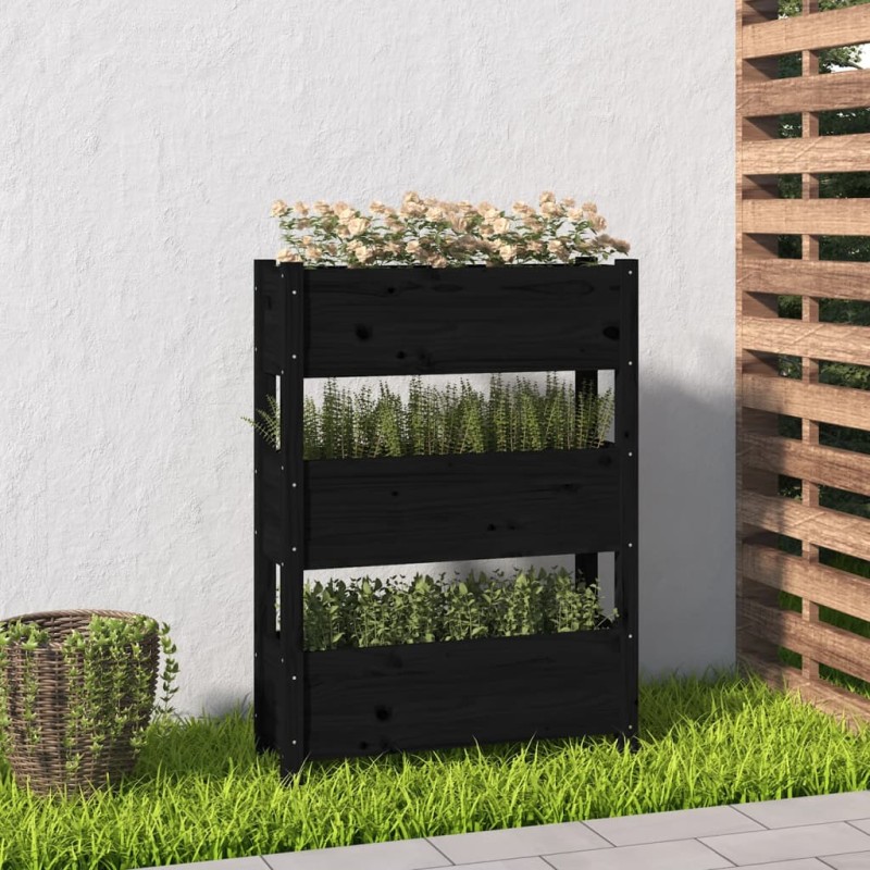 vidaXL Pflanzkübel Schwarz 77x25x104,5 cm Massivholz Kiefer vidaXL Pflanzkübel Schwarz 77x25x104,5 cm Massivholz Kiefer