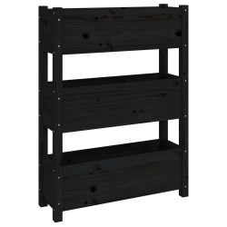 vidaXL Pflanzkübel Schwarz 77x25x104,5 cm Massivholz Kiefer
