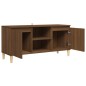 vidaXL TV-Schrank Massivholz-Beine Braun Eichen-Optik 103,5x35x50 cm vidaXL TV-Schrank Massivholz-Beine Braun Eichen-Optik 103,5x35x50 cm