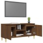vidaXL TV-Schrank Massivholz-Beine Braun Eichen-Optik 103,5x35x50 cm vidaXL TV-Schrank Massivholz-Beine Braun Eichen-Optik 103,5x35x50 cm