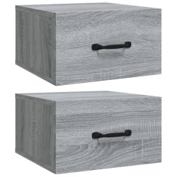 vidaXL Wand-Nachttische 2 Stk. Grau Sonoma 35x35x20 cm  