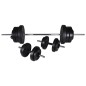 Hantelbank mit Lang- und Kurzhantel-Set 60,5 kg Hantelbank mit Lang- und Kurzhantel-Set 60,5 kg