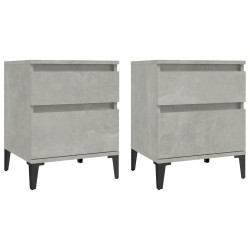vidaXL Nachttische 2 Stk. Betongrau 40x35x50 cm