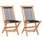 vidaXL Klappbare Gartenstühle 2 Stk. Massivholz Teak und Seil vidaXL Klappbare Gartenstühle 2 Stk. Massivholz Teak und Seil