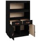 vidaXL Highboard Schwarz 67x40x108,5 cm Massivholz Kiefer vidaXL Highboard Schwarz 67x40x108,5 cm Massivholz Kiefer