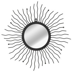 Garten-Wandspiegel Sonnenform 60 cm Schwarz