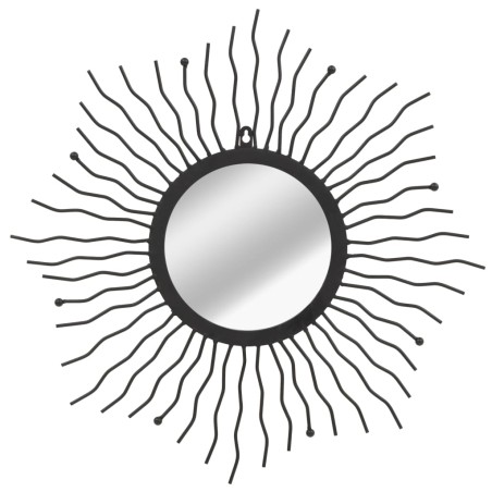 Garten-Wandspiegel Sonnenform 60 cm Schwarz