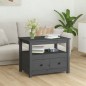 vidaXL Couchtisch Grau 71x49x55 cm Massivholz Kiefer vidaXL Couchtisch Grau 71x49x55 cm Massivholz Kiefer