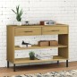vidaXL Konsolenschrank OSLO mit Metallbeinen Braun Massivholz Kiefer vidaXL Konsolenschrank OSLO mit Metallbeinen Braun Massivholz Kiefer
