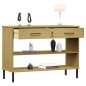 vidaXL Konsolenschrank OSLO mit Metallbeinen Braun Massivholz Kiefer vidaXL Konsolenschrank OSLO mit Metallbeinen Braun Massivholz Kiefer